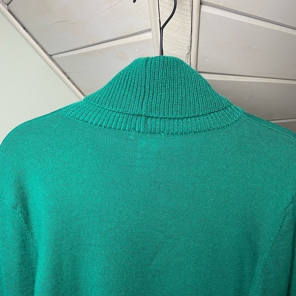 ORVIS 100% Wool Kelly Green Turtleneck Sweater Medium - Picture 7 of 16